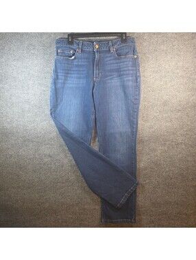 LL Bean Womens Jeans 14 Regular BeanFlex Straight Leg Favorite Fit Stretch Blue